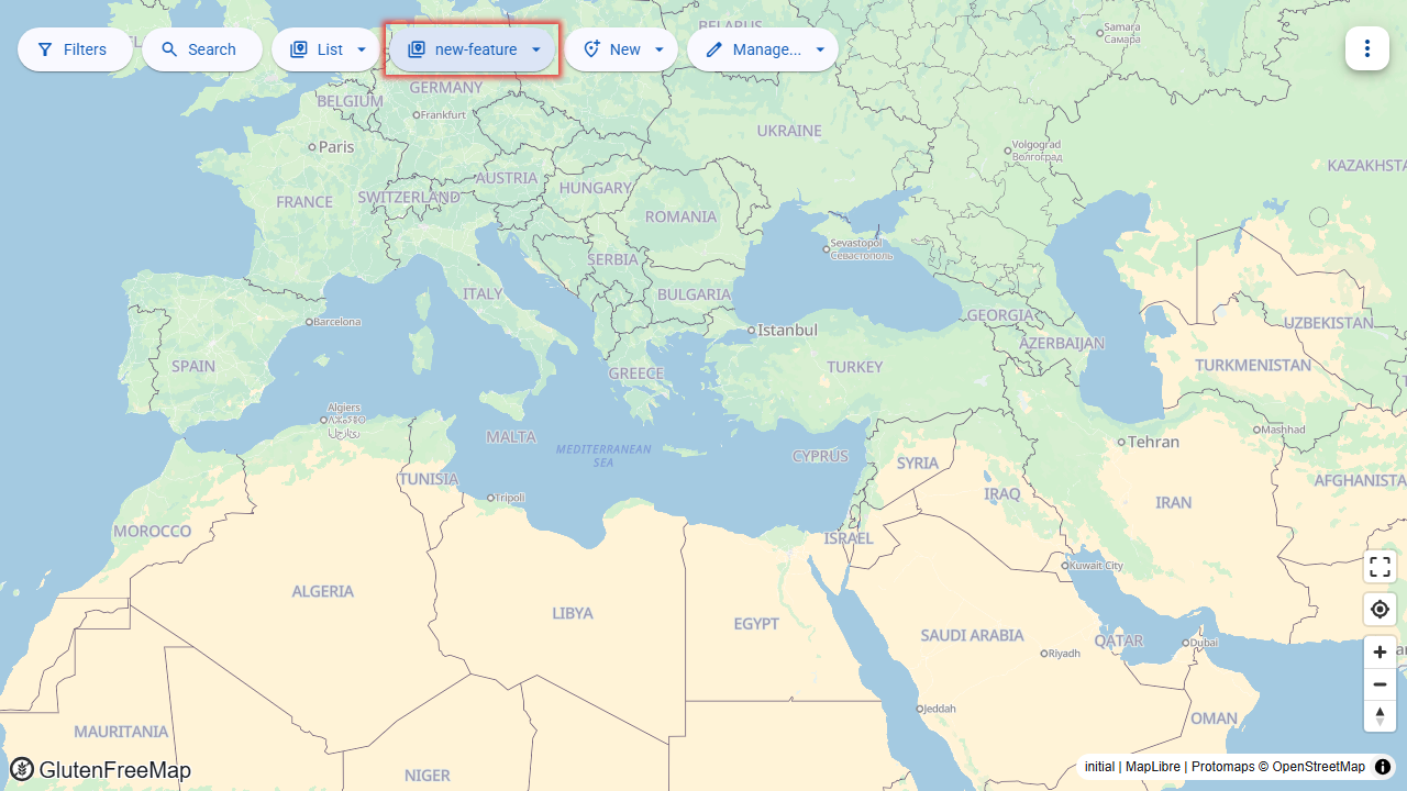 Screenshot of the version selector button showing the new feature name.