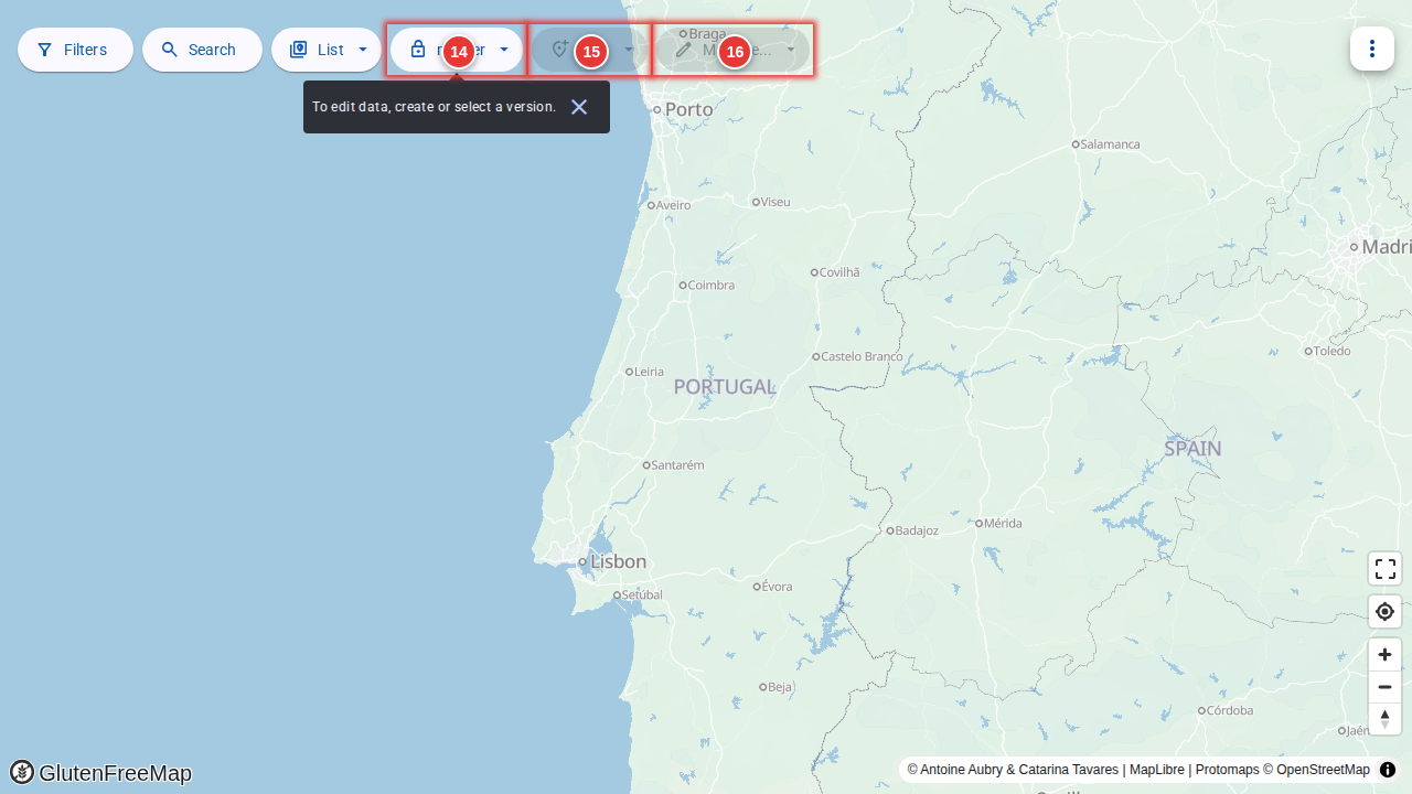 Screenshot of the main screen, highlighting the data management tools.